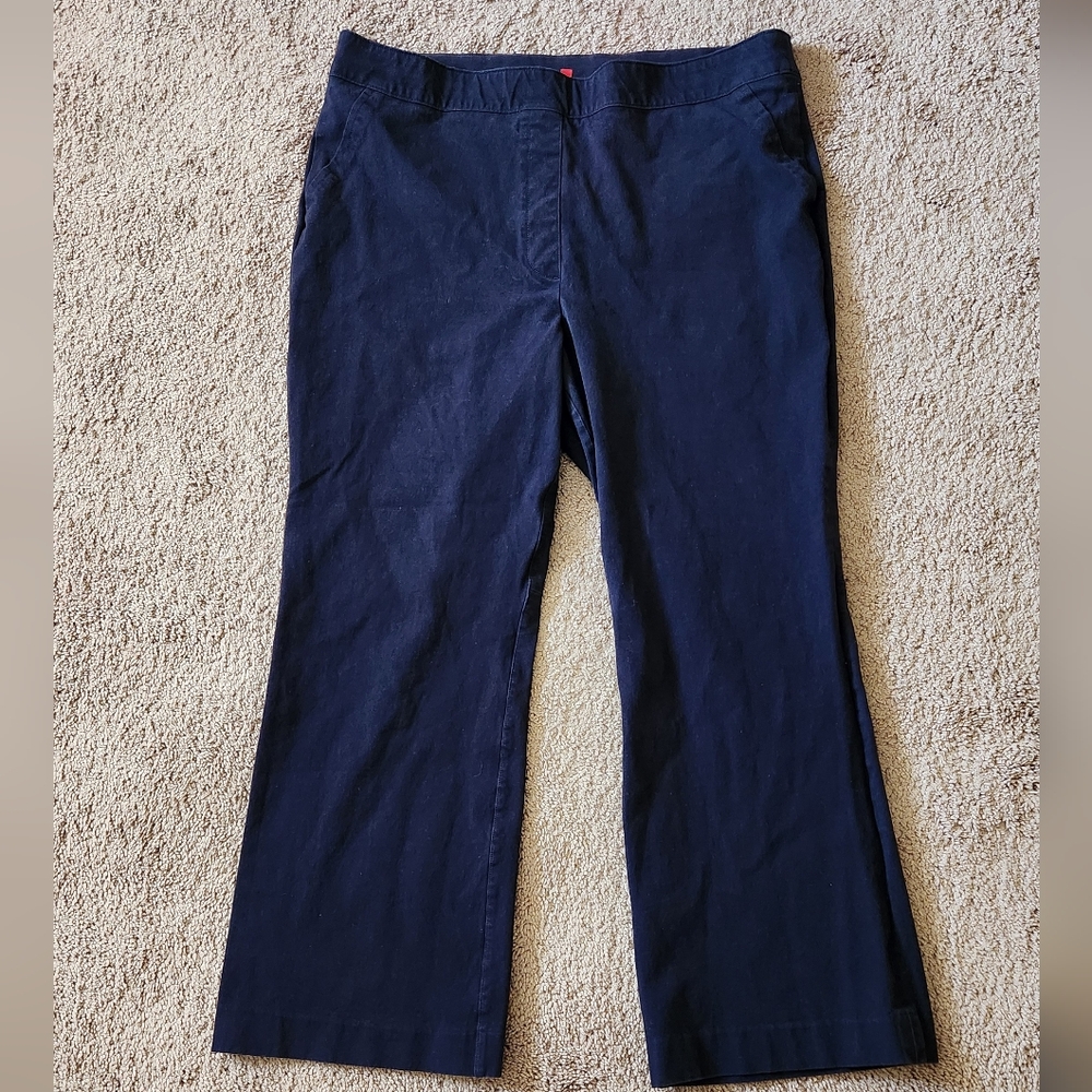 Spanx Polished On-the-Go Kick Flare Pants Classic Navy Back Pockets XL Tall